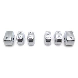 HTTMT MT420-002- Chrome Hand Controls Switch Button Covers Compatible with 2011-2016 H-D Dyna Softail XL 6 Pcs Control Switch Button Cap Kit Fits 14-later XL, 12-later Dyna and 11-15 Softail models