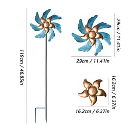 Wind Spinner Outdoor Metal Yard Art Decorations Decorative Sculptures Wind Spinner Yard Decorations Metal Windmill for Outdoor Yard Patio Lawn Garden