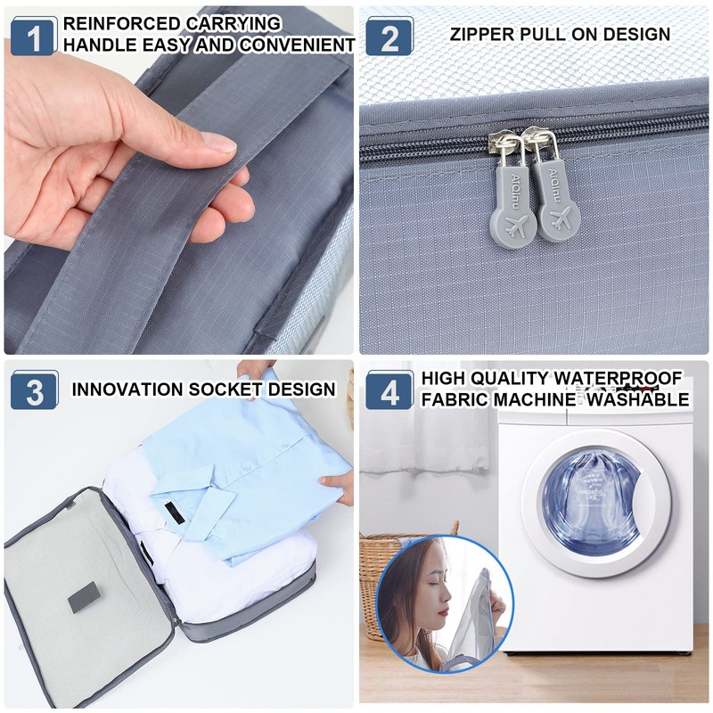 AiQInu Packing Cubes for Suitcases 7 PCS Travel Luggage Organiser