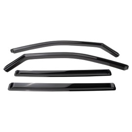 Trail Ridge Front & Rear Window Rain Deflector Guard Smoked for 19+ Silverado Sierra 1500 Crew Cab