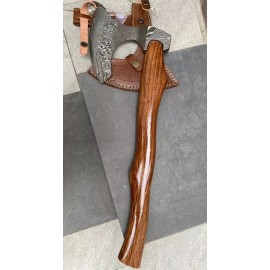 ZH Special 20" Damascus Steel Hand Crafted Axe toma hawk/Viking/be