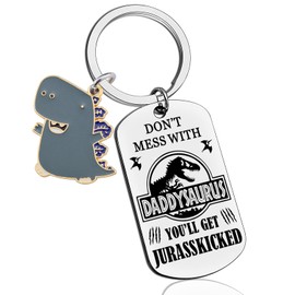 AOBIURV Fathers Day Keychain Gifts From Daughter Son Funny Dad Keychian Birthday Gifts for Husband New Dad Men Birthday Christmas Day Keyring