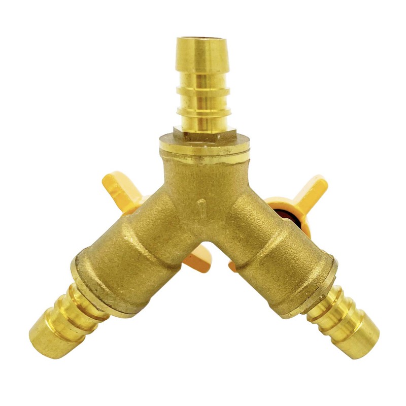 Metaland Brass 3 Way Shut-Off Valve, 3/8" Hose Barb 2