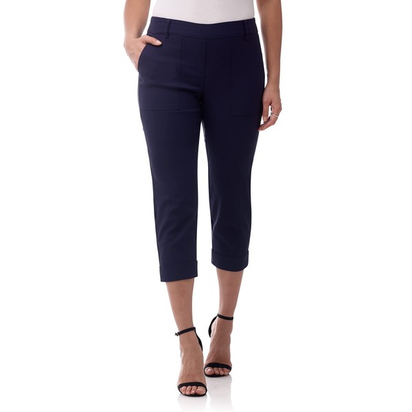 Rekucci EcoCosy Comfort - Pantalón corto moderno con puños para mujer, marino, 36 Corto