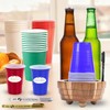 SACXFMC Acacia Wood Cup Holder with Marker Slot - Rustic