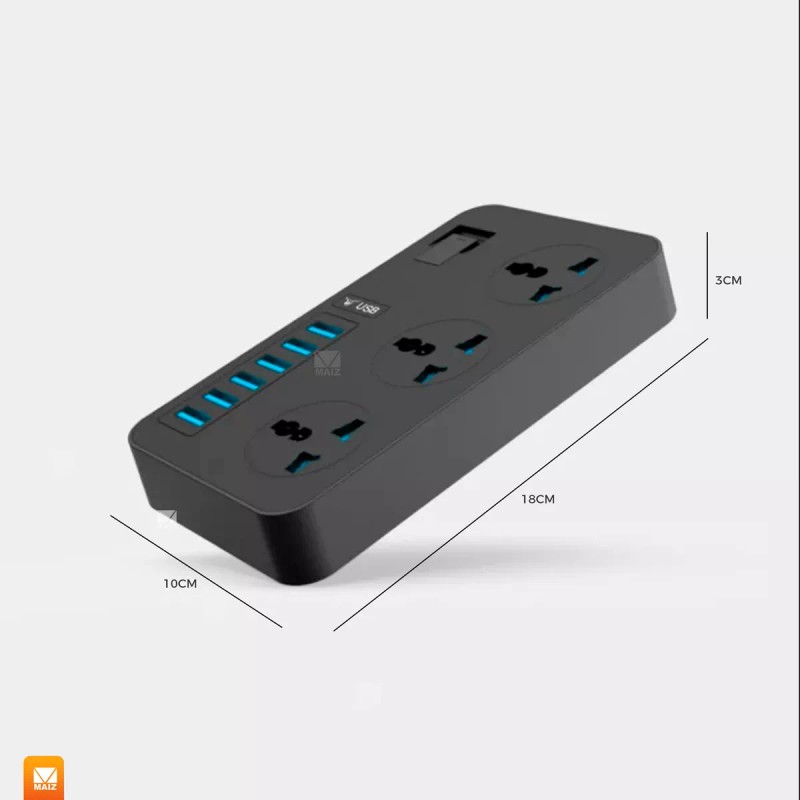 Maíz Multicontacto Cargador Barra Usb Supresor Picos Escritorio