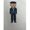 Miniature Navy Sailor finished cross-stitch - great gift idea -