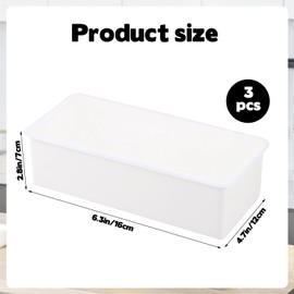 Rainmae 3Pcs Flatware Tray with Lid and Drainer, Large Plastic Silverware Utensil Kitchen Drawer Organizer Clear Cutlery Storage Container with Cover Dinnerware Spoon Knife Holder for Home and Travel