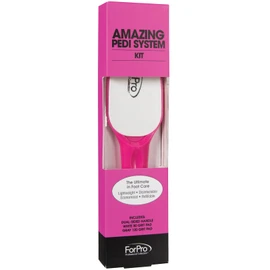 ForPro Professional Collection Amazing Pedi System Kit, Pink, 80/120 Grit, Double-Sided Professional Quality Pedicure File for Heels, Includes Six Refill Strips, 10” L