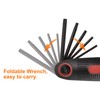 sourcing map 2pcs Folding Torx Wrench T9-T40 8 in 1