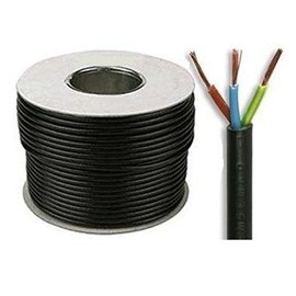 JSL Black 3183Y 3 Core 1.0mm 10 Amp PVC Flexible Cable, 1 Meter