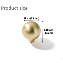 SYZOW Pack of 4 Gold Furniture Knobs, Furniture Knobs Made of Brushed Brass, Gold Kitchen Knobs, Gold Cabinet Knobs, Gold Drawer Knobs, Furniture Knobs (Gold)