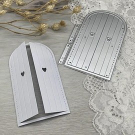 Door Shape Metal Die Cuts,Love Heart Door Frame Wedding Cutting Dies Cut Stencils Template for DIY Photo Decorative Embossing Paper Dies for Scrapbooking Card Making