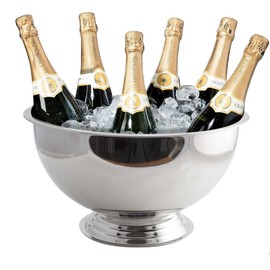 Vinod Stainless Steel Punch Bowl for Parties Champagne Bucket for Wine Bear, Cooling Ice Bucket Bowl, Bucket for Families, Parties, Barbecues, Picnics 10Ltr