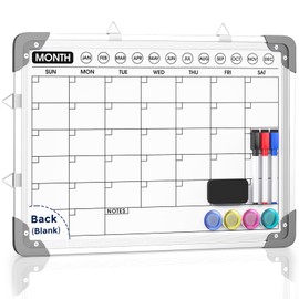 MaxGear Monthly Calendar Dry Erase Board for Wall, 16" x 12" Magnetic Calendar White Board, Small Double-Sided Whiteboard, Hanging Portable for Planning, Drawing, Memo, School, Home, Office