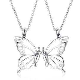 QGJNSGC Pack of 2 Butterfly Urn Necklaces for Ashes for Women Girls Stainless Steel Pendant Cremation Keepsake Jewellery Memorial Gifts, Gemstone