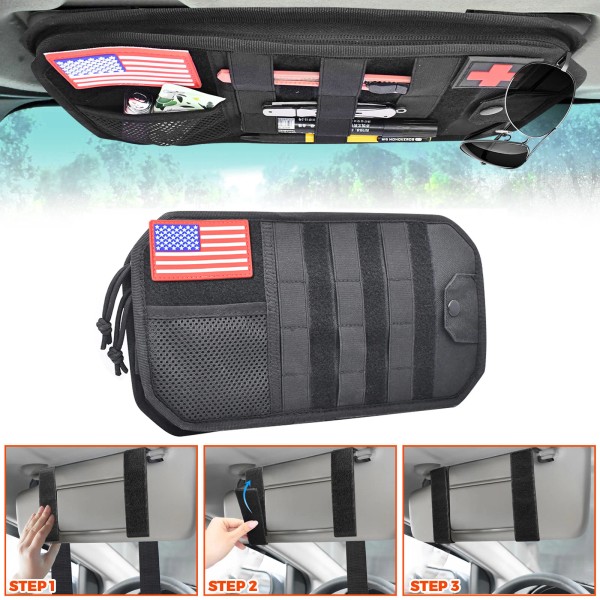 Car Sun Visor Organizer Auto Interior Pocket for Sunglass Cards