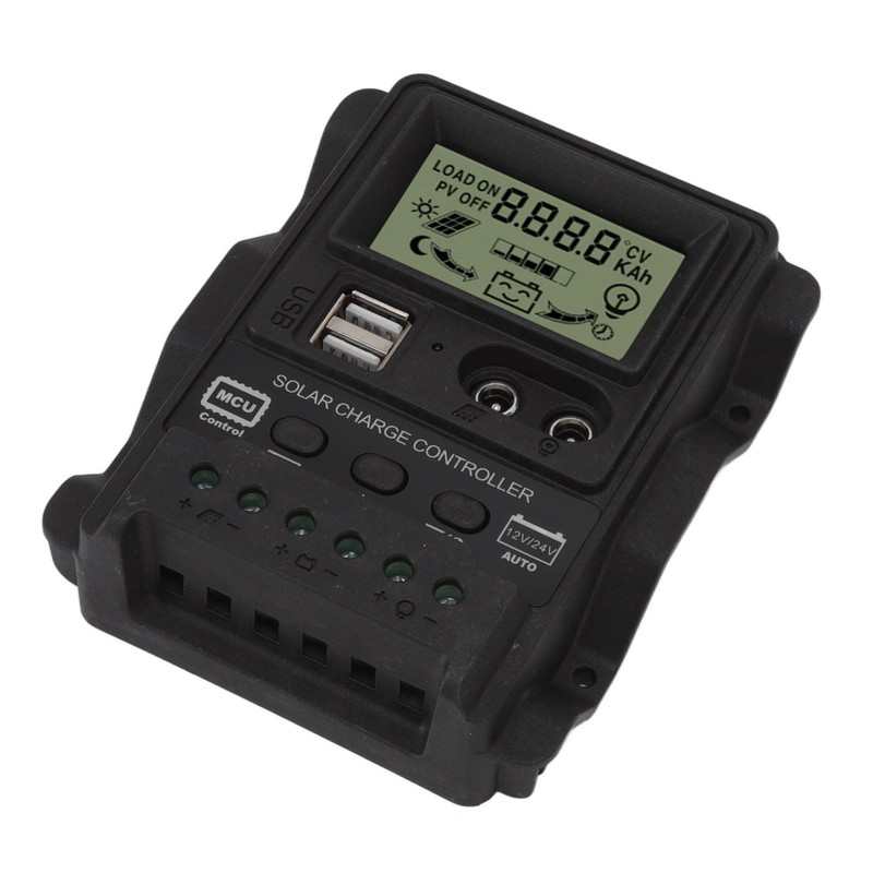 K1688 Solar Charge Controller PWM Dual DC with Black Shell