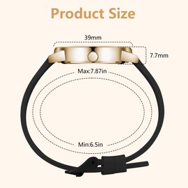 OFFCUP Women's Leather Quartz Watch, Leather Strap Ladies Watches, Analog Quartz with Watches Starry Dial, 3 Hand Quartz Watch, Premium Fashion Wrist Watch for Women Ladies Girls (Black)