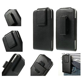 DFV Mobile Magnetic Leather Holster Case Belt Clip Rotary 360º N7000, Color Black