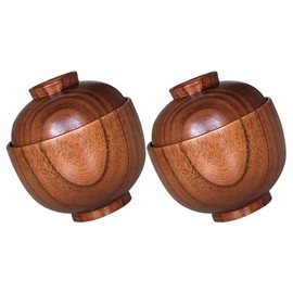 MAGICLULU Miso Soup Bowl with Lid Japanese Rice Bowl 2pcs Handmade Serving Bowls Zen Style Desserts Salad Snack Bowl Rustic Tableware for Dip Ramen Tea Decoration