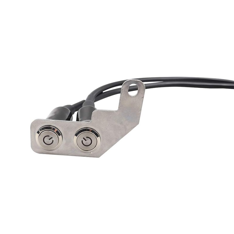 CHELHEAD Motorcycle Switch, Dual Stainless Steel, For Lights, 3-Wire Switch,