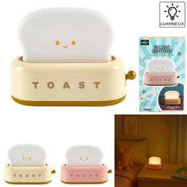 THE CONCEPT FACTORY, LA0101, Kawaii Toast Night Light Lamp for Children's Bedroom, Soft and Soothing Light, Playful Design, Safe Materials, Ideal for Decoration, Green, White, 20 cm