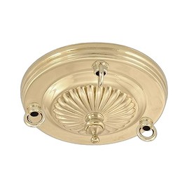 B&P Lamp® 3 Loop Embossed, Solid Brass Canopy, Unfinished Brass