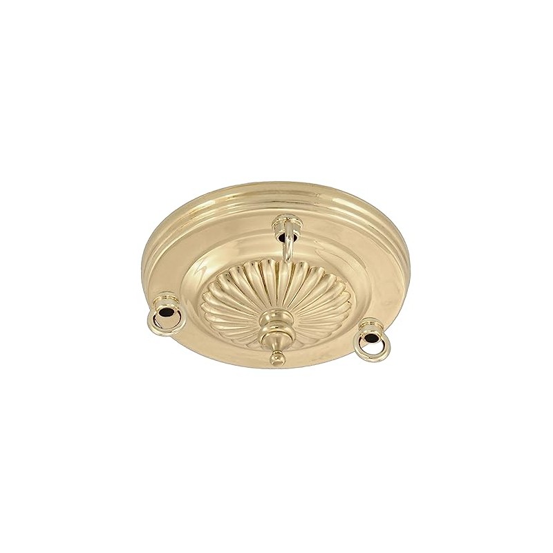 B&P Lamp® 3 Loop Embossed, Solid Brass Canopy, Unfinished Brass