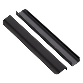 Ravinte 3 Pack Finger Pulls for Cabinets 256mm/10in Hole Center Tab Cabinet Handle Matte Black Finger Edge Pulls Concealed Handles for Kitchen Drawer Finger Cabinet Pulls 300mm/11.81in Length