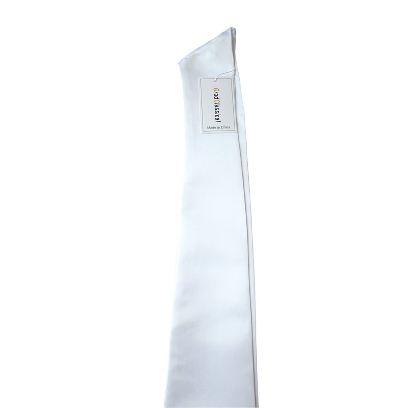 GradClassical Unisex Adult Plain Graduation Stole Sash 60" (White)