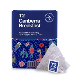 T2 Canberra Breakfast Black Tea, Black Teabags in T2 Icon Tin, 25 Count