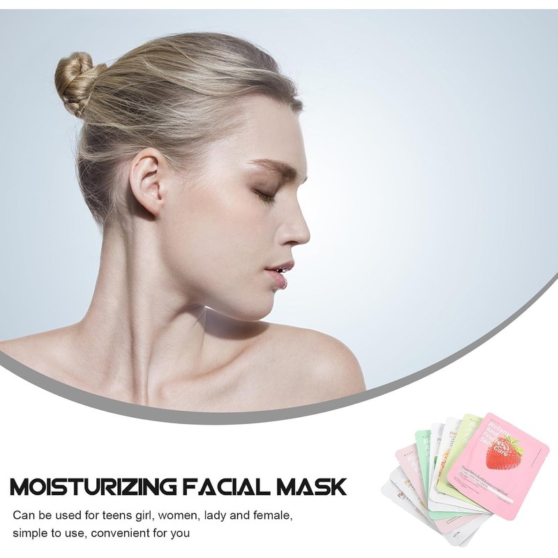 8 Piezas Kit Mascarillas Faciales Hidratantes Frutas Cuidado Piel Aloe