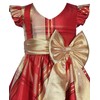 Bonnie Jean Girls 2T-16 Metallic Plaid Taffeta Christmas Bow Dress