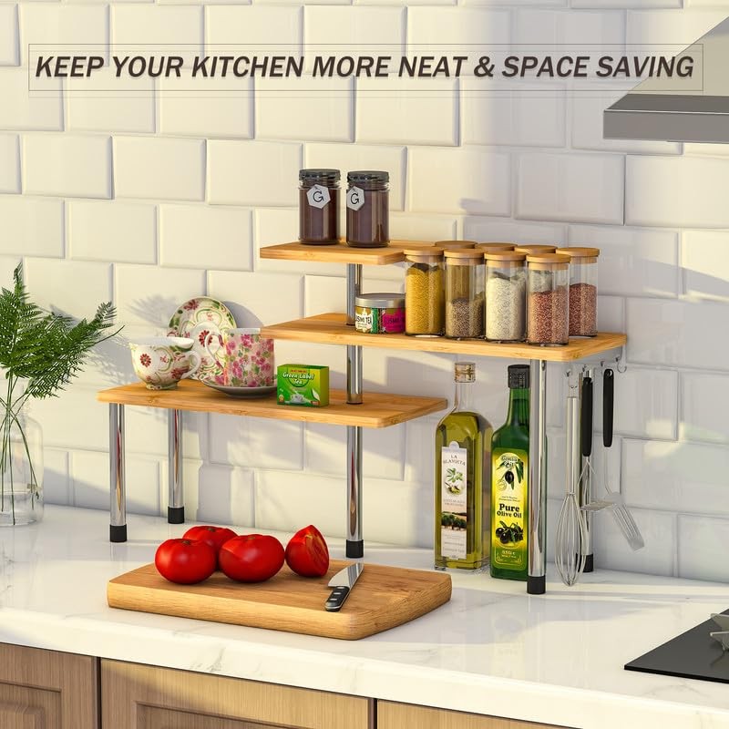 ZHWS Kitchen Countertop Organizer Spice Rack for Salt, Bathroom Counter