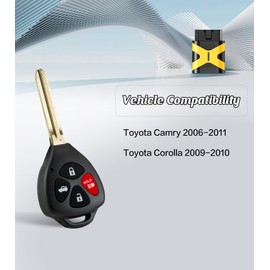 Remote2program Car Keyless Entry Remote Control Self Programmable Key Fob Replacement for 2006-2010 Toyota Rav4/2007-2012 Toyota Yaris with FCC: HYQ12BBY (HYQ12BBY 4 BTN DIY Program Remote)