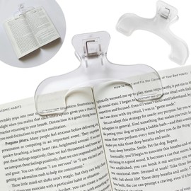 DERCHIA Book Clips, Set of 2 Transparent Book Clips for Reading Books, Textbook Clips, Open and Fixed, Book, Textbook Clips, Study Clips, Durable Paper, Documents, Stationery, Office Supplies,