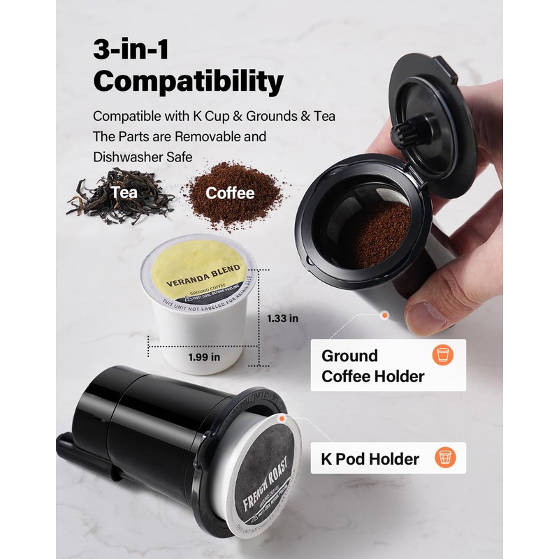 TWOMEOW K Cup Coffee Maker With Bold Setting, Single Serve