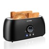 Toaster 4 Slice,KOTIAN Retro Long Slot Toasters with Countdown Timer,Stainless