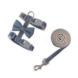 Butterfly Bow Tie Cat Harness and Leash Set - Adjustable, Escape-Proof, Breathable Kitten Vest with Cute Design for Small Cats & Indoor/Outdoor Safety Blue XS