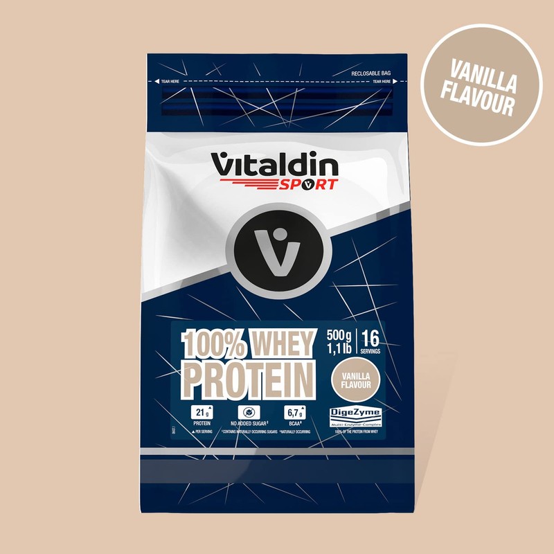 VITALDIN SPORT 100% Whey Protein Vanilla 500 g - 100%