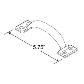 Prime-Line MP18707-1, 5-3/4 in, Steel Construction, Zinc-Plated Finish Gate pull, single pack