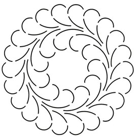 Quilting Creations Double Feather Quilt Stencil, 8 x 8