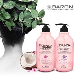 Baron Moringa Cherry Blossom Shampoo + Cherry Blossom Treatment 500g / 바론 모링가 체리블라썸 샴푸 + 체리블라썸 트리트먼트 500g