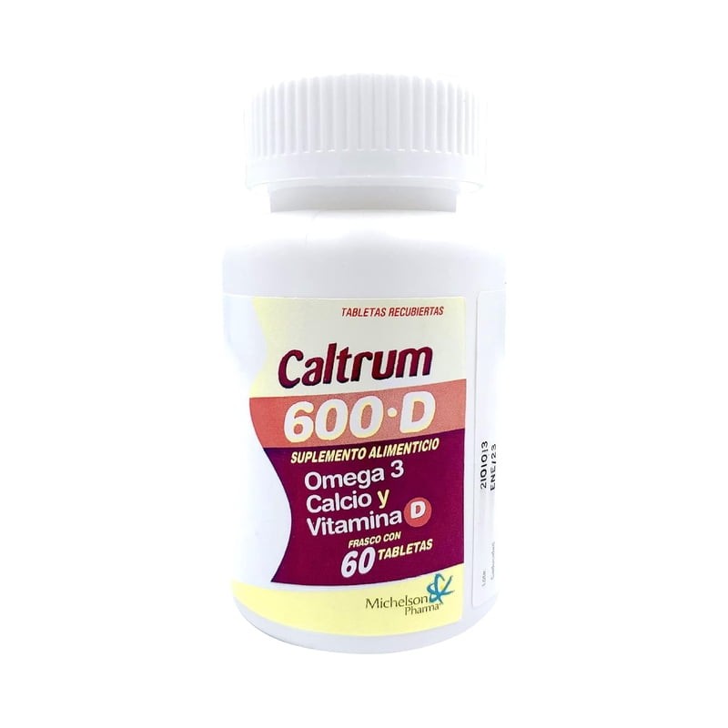 Caltrum 600 D, con omega 3, calcio y vitamina D.