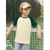 Haloumoning Boys Short Sleeve Raglan T Shirts Kids Basic Color-Block