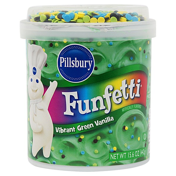 Pillsbury Funfetti Happy Birthday! Vibrant Green Vanilla Frosting 15.6 oz