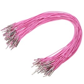 ONLYKXY 60pcs Elastic Cord with Metal End Soft Stretch Band Mask Lanyard Loop Craft Rope Thread String Extender Strap for Mask Making Book Binding Hanging Hat (Pink)
