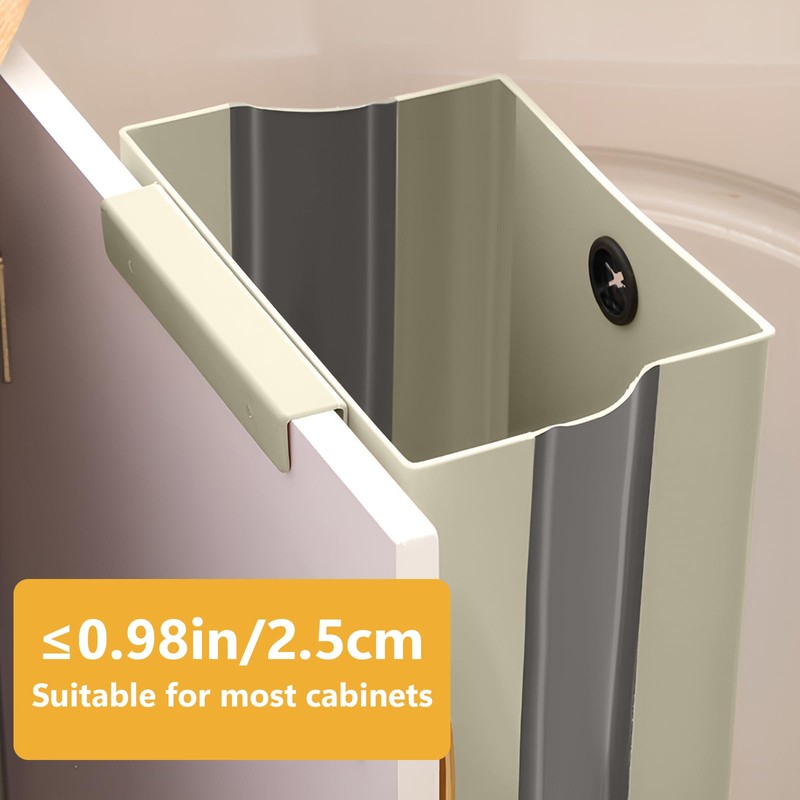 Jiayaus Collapsible Kitchen Trash Can Hanging Trash Can with 3