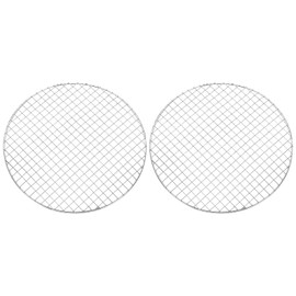sourcing map 2 Pcs Round Cooking Rack, Dia 11.6 Inch Stainless Steel Grill Grate Cross Wire Barbecue Grill for Cooking Baking Air Fryer Racks, Silver